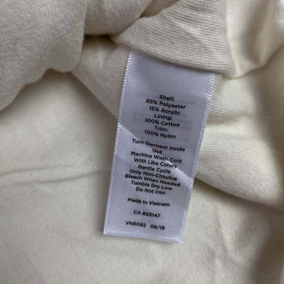 Talbots Fleece Vest Women's 1X White Blue Deep Pile Sherpa Full Zip - Picture 6 of 10